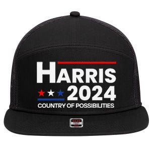 Country Of Possibilities Kamalaharris 2024 President Vote 7 Panel Mesh Trucker Snapback Hat