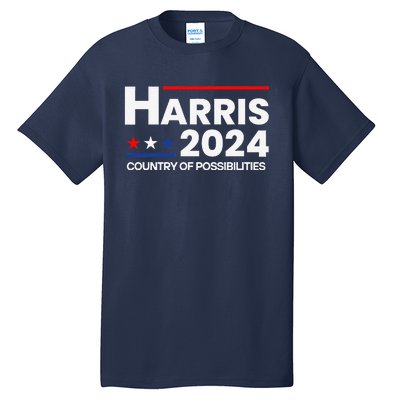 Country Of Possibilities Kamalaharris 2024 President Vote Tall T-Shirt