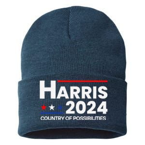 Country Of Possibilities Kamalaharris 2024 President Vote Sustainable Knit Beanie