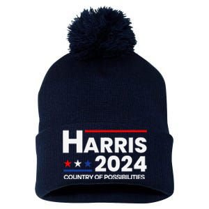 Country Of Possibilities Kamalaharris 2024 President Vote Pom Pom 12in Knit Beanie