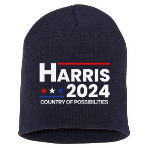 Country Of Possibilities Kamalaharris 2024 President Vote Short Acrylic Beanie