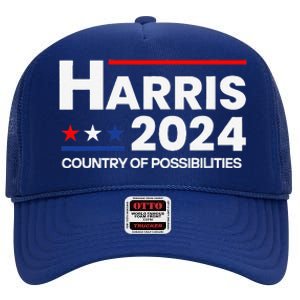 Country Of Possibilities Kamalaharris 2024 President Vote High Crown Mesh Back Trucker Hat