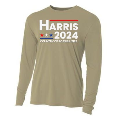 Country Of Possibilities Kamalaharris 2024 President Vote Cooling Performance Long Sleeve Crew