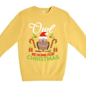 Christmas Owl Pun Xmas Premium Crewneck Sweatshirt