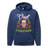 Christmas Owl Pun Xmas Performance Fleece Hoodie