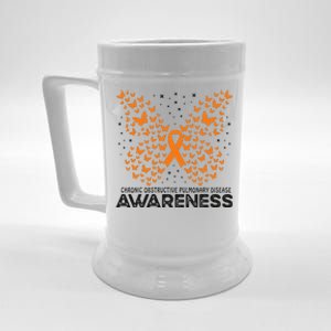 Chronic Obstructive Pulmonary Disease Butterfly Awareness Beer Stein