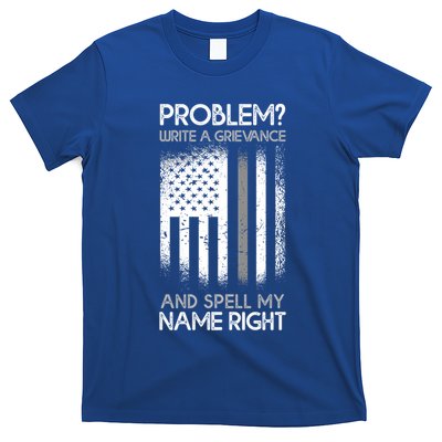 Correctional Officer Problem Spell My Name Thin Silver Line Gift T-Shirt