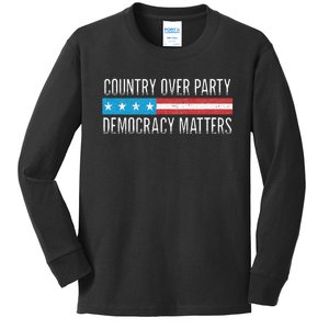 Country Over Party Democracy Matters Kids Long Sleeve Shirt