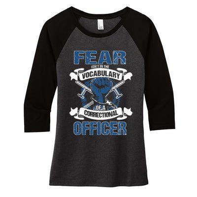 Correctional Officer Prison Corrections Police Jailor Women's Tri-Blend 3/4-Sleeve Raglan Shirt