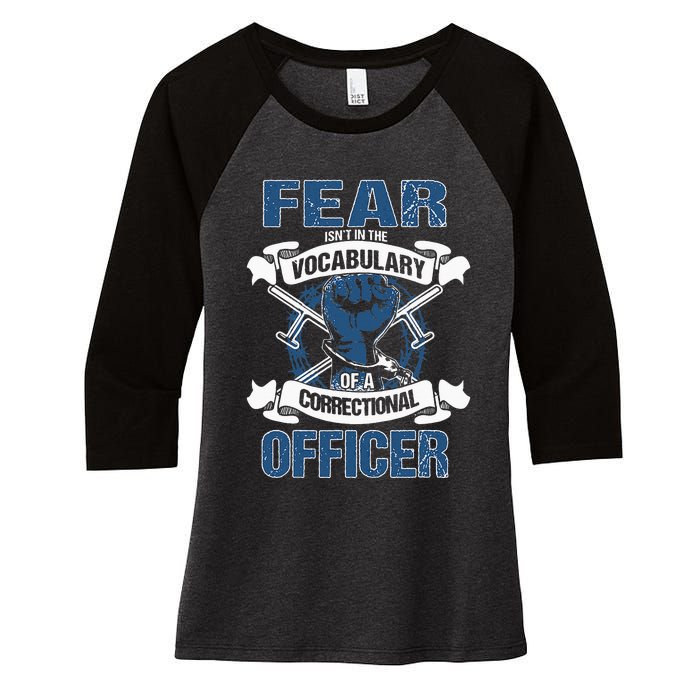 Correctional Officer Prison Corrections Police Jailor Women's Tri-Blend 3/4-Sleeve Raglan Shirt