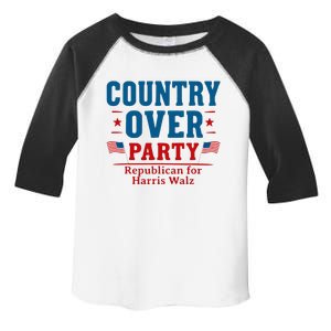 Country Over Party Republican For Kamala Harris Tim Walz Toddler Fine Jersey T-Shirt