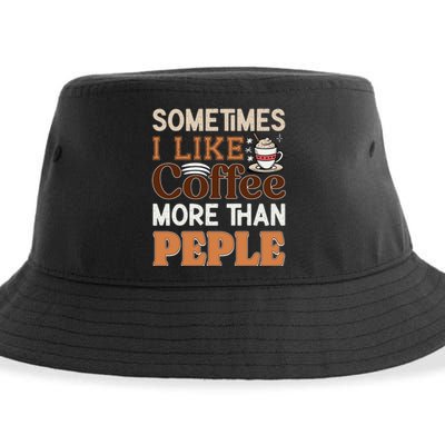 Coffee Over People Quote Sustainable Bucket Hat