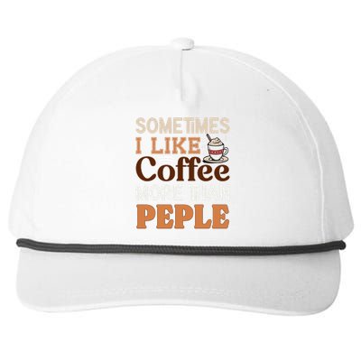 Coffee Over People Quote Snapback Five-Panel Rope Hat