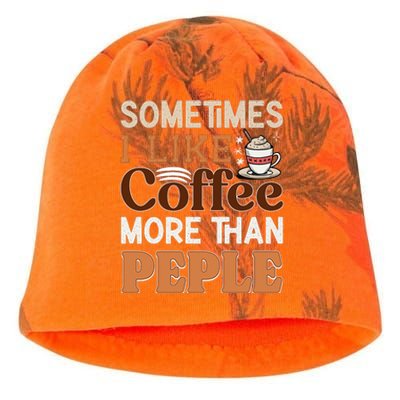 Coffee Over People Quote Kati - Camo Knit Beanie