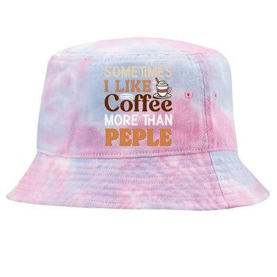 Coffee Over People Quote Tie-Dyed Bucket Hat