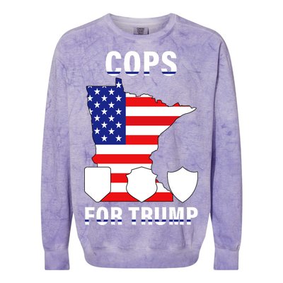 Cops For Trump Colorblast Crewneck Sweatshirt