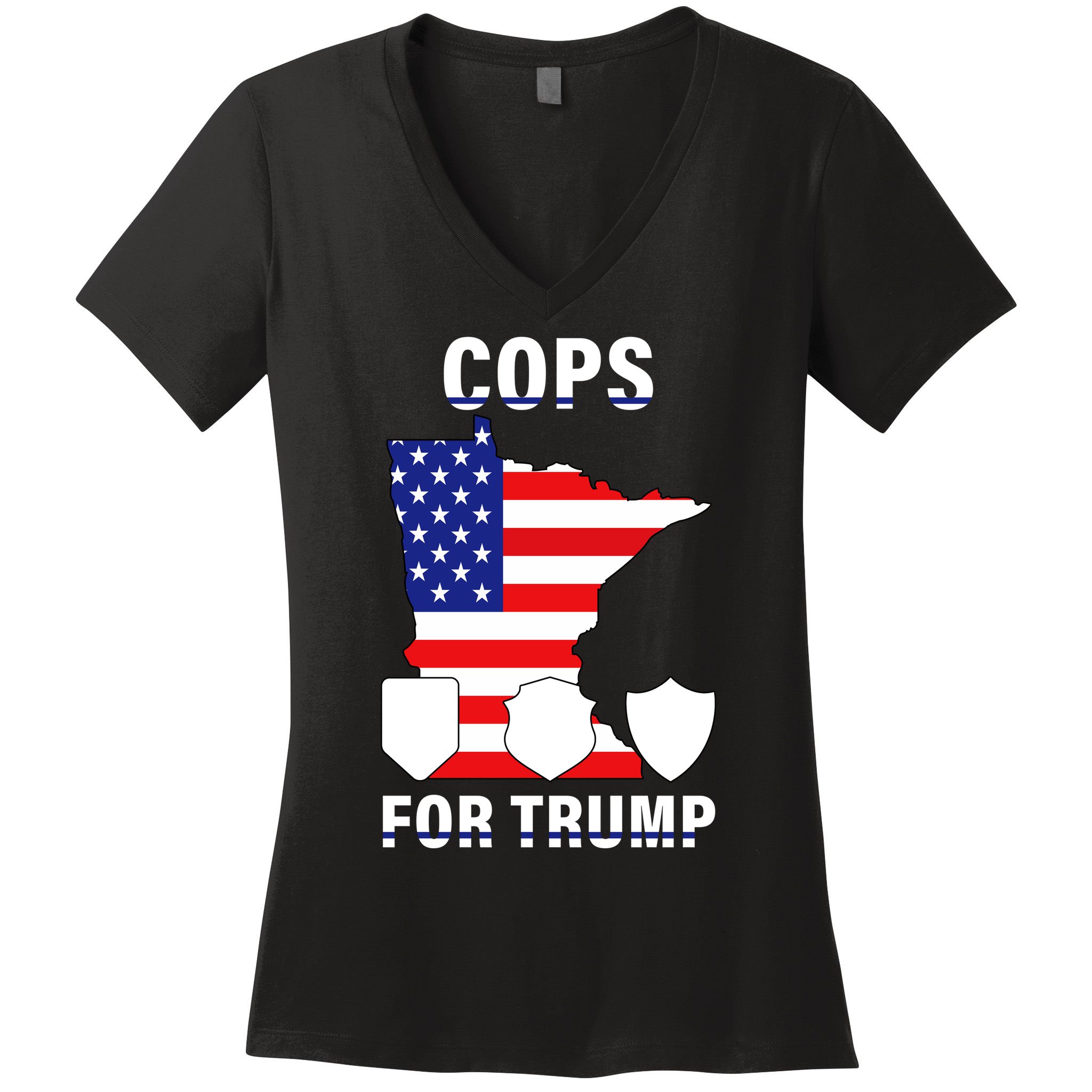 Cops For Trump Women's V-Neck T-Shirt