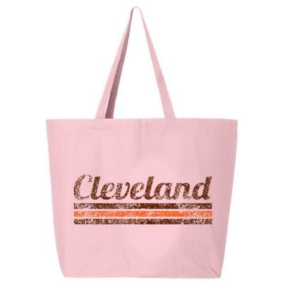 Cleveland Ohio Retro Vintage Weathered Stripe Throwback 25L Jumbo Tote