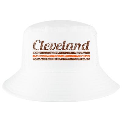 Cleveland Ohio Retro Vintage Weathered Stripe Throwback Cool Comfort Performance Bucket Hat