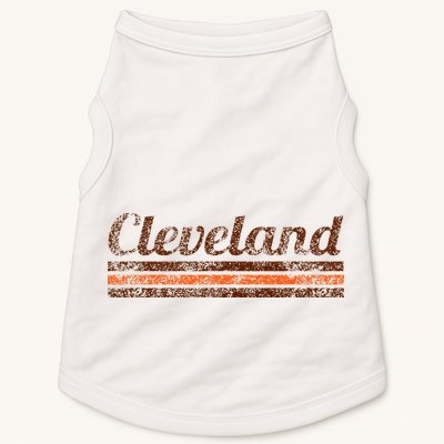 Cleveland Ohio Retro Vintage Weathered Stripe Throwback Doggie Tank