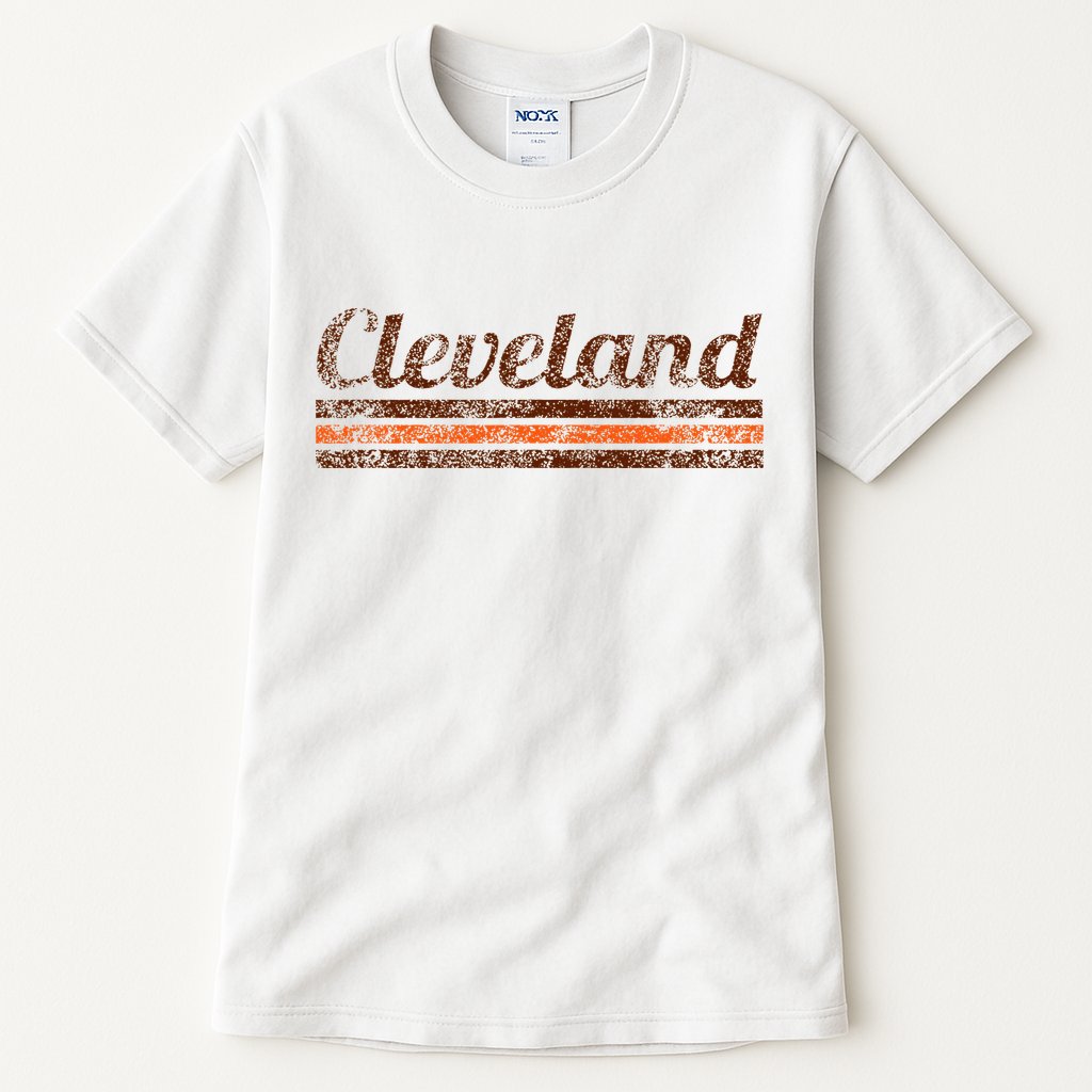 Cleveland Ohio Retro Vintage Weathered Stripe Throwback Tall T-Shirt