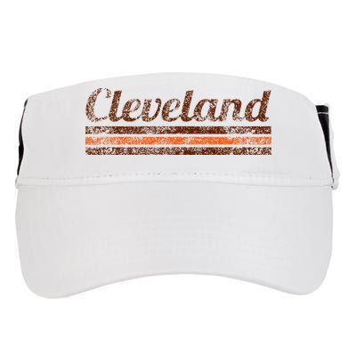 Cleveland Ohio Retro Vintage Weathered Stripe Throwback Adult Drive Performance Visor