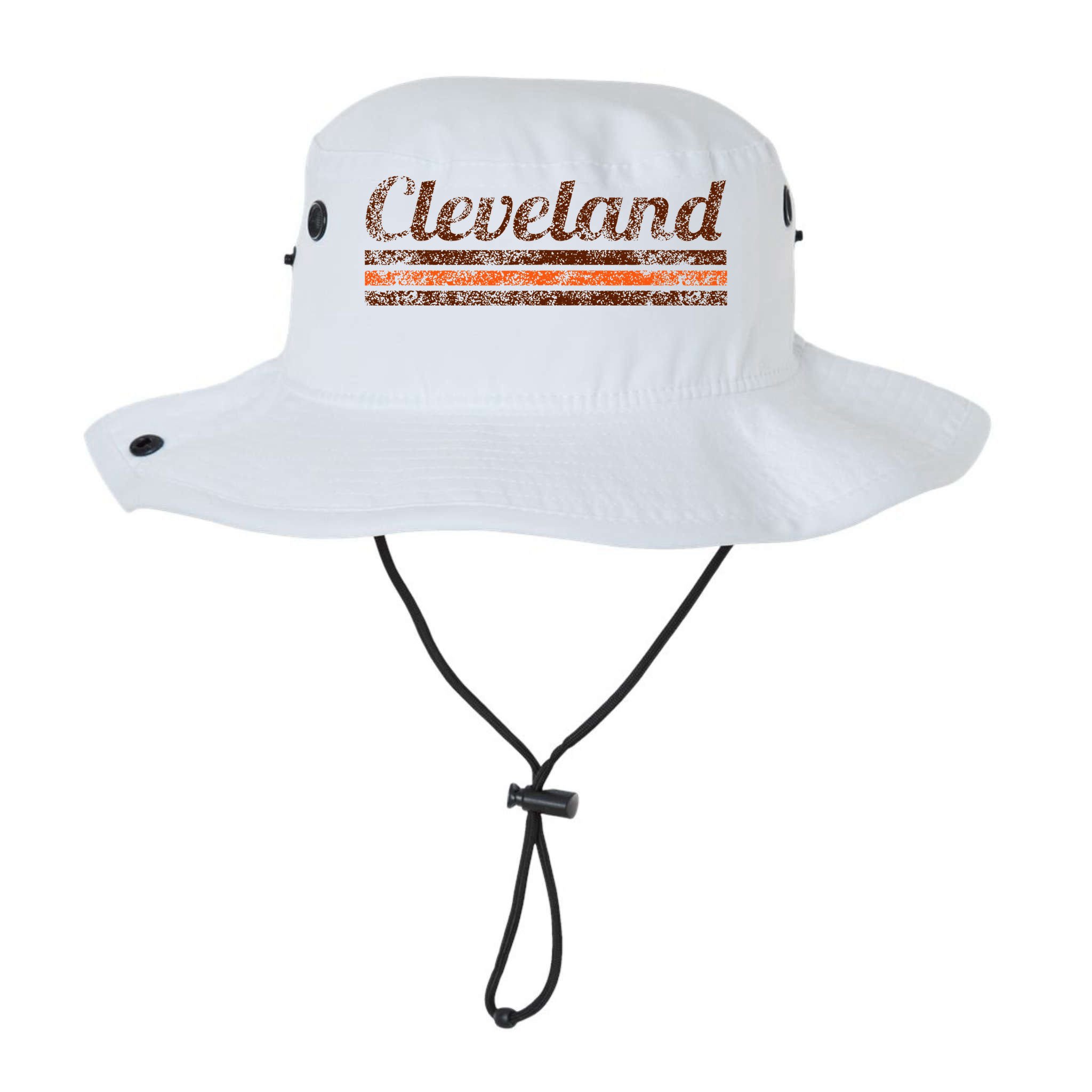 Cleveland Ohio Retro Vintage Weathered Stripe Throwback Bucket Hat