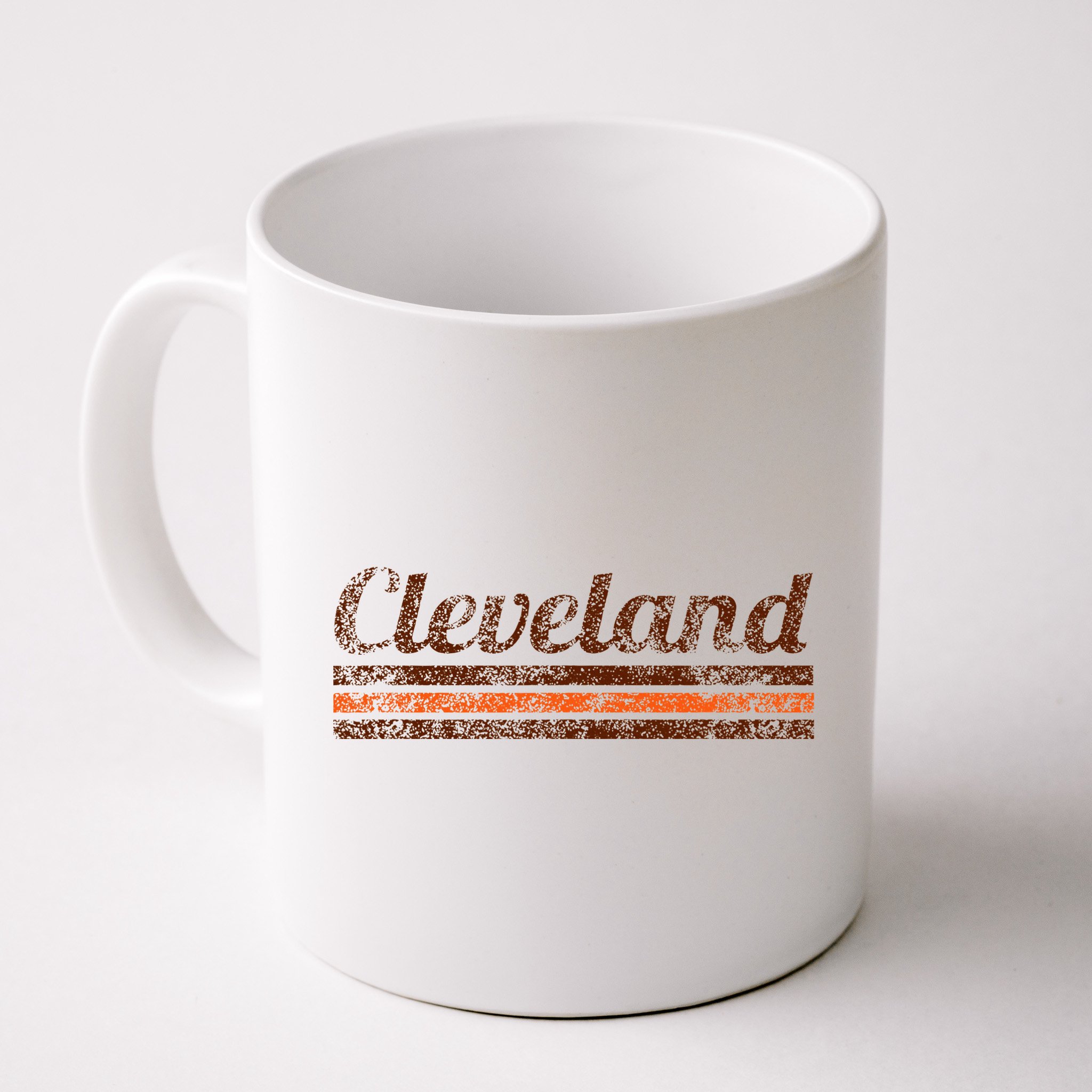 Cleveland Ohio Retro Vintage Weathered Stripe Throwback Mug