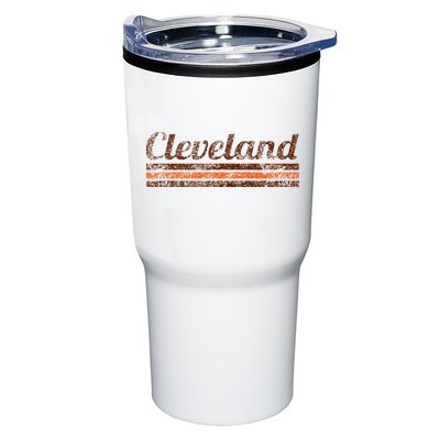 Cleveland Ohio Retro Vintage Weathered Stripe Throwback Tumbler
