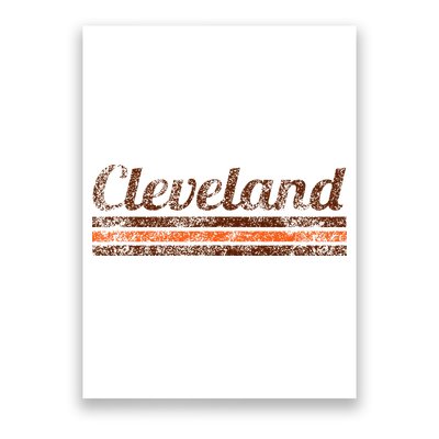 Cleveland Ohio Retro Vintage Weathered Stripe Throwback Poster