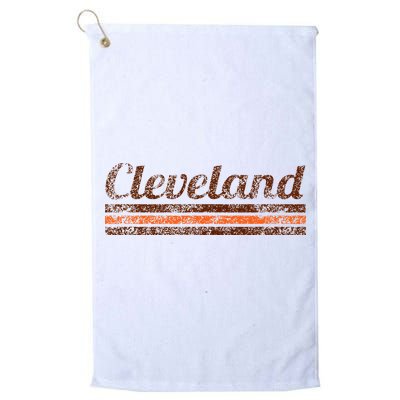 Cleveland Ohio Retro Vintage Weathered Stripe Throwback Golf Towel