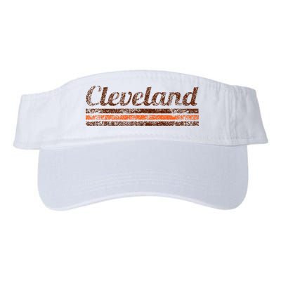 Cleveland Ohio Retro Vintage Weathered Stripe Throwback Visor
