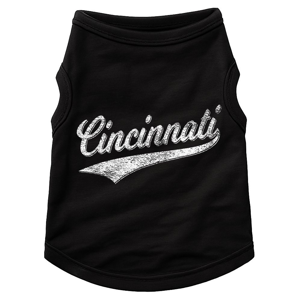 Cincinnati Ohio Retro Script Sports Jersey Flag Doggie Tank