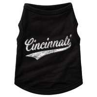 Cincinnati Ohio Retro Script Sports Jersey Flag Doggie Tank