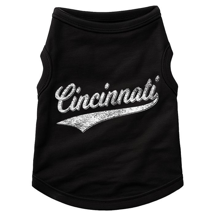 Cincinnati Ohio Retro Script Sports Jersey Flag Doggie Tank