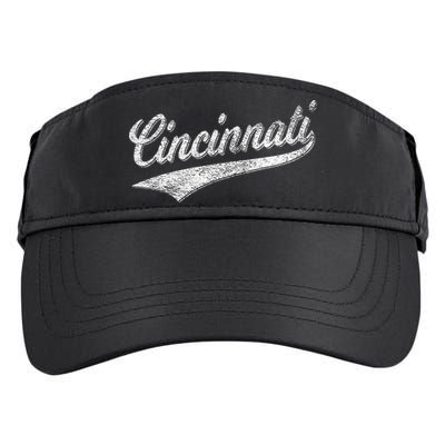 Cincinnati Ohio Retro Script Sports Jersey Flag Adult Drive Performance Visor