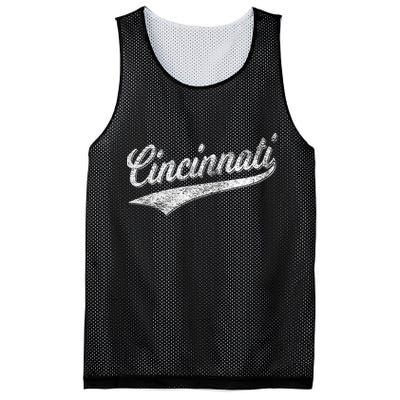 Cincinnati Ohio Retro Script Sports Jersey Flag Mesh Reversible Basketball Jersey Tank