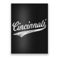 Cincinnati Ohio Retro Script Sports Jersey Flag Poster