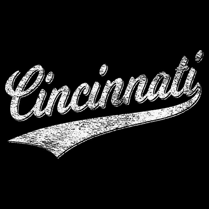 Cincinnati Ohio Retro Script Sports Jersey Flag Poster