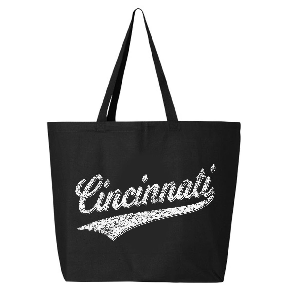 Cincinnati Ohio Retro Script Sports Jersey Flag 25L Jumbo Tote