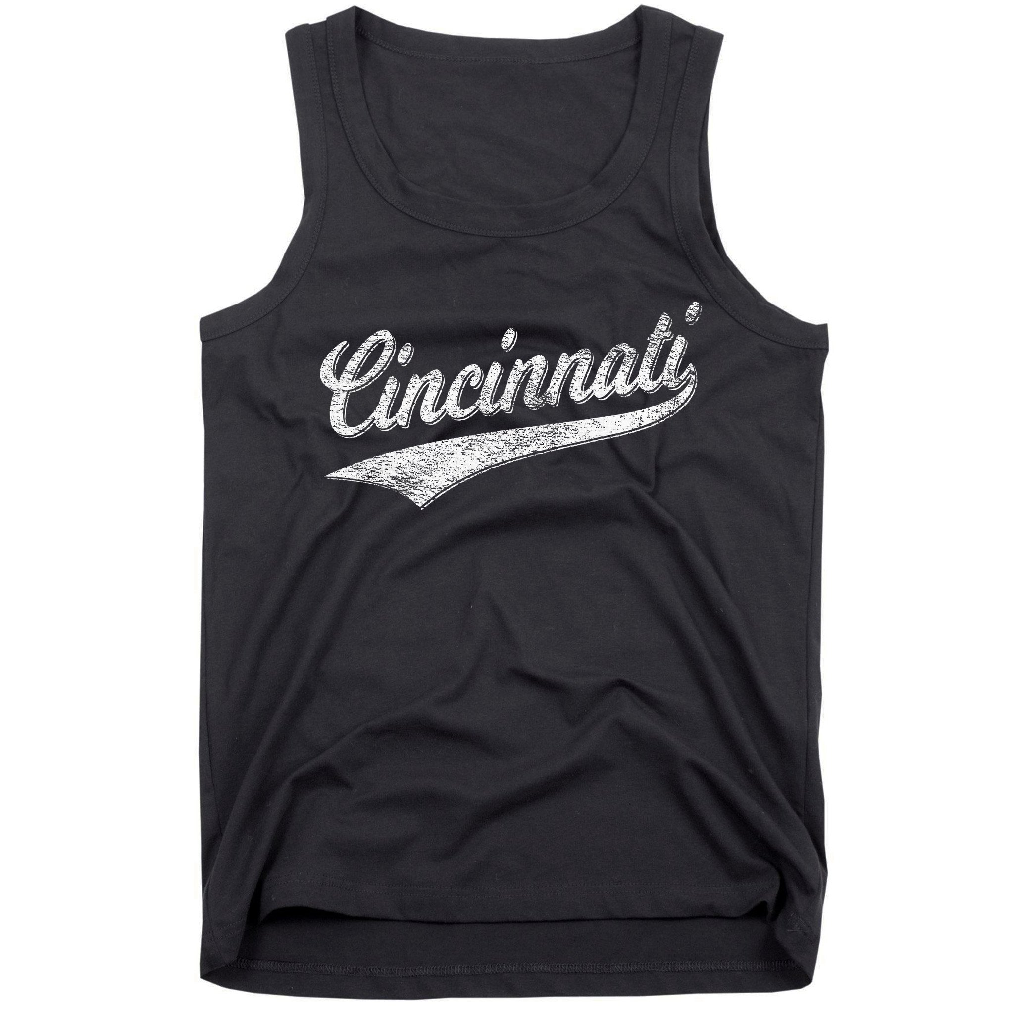 Cincinnati Ohio Retro Script Sports Jersey Flag Tank Top
