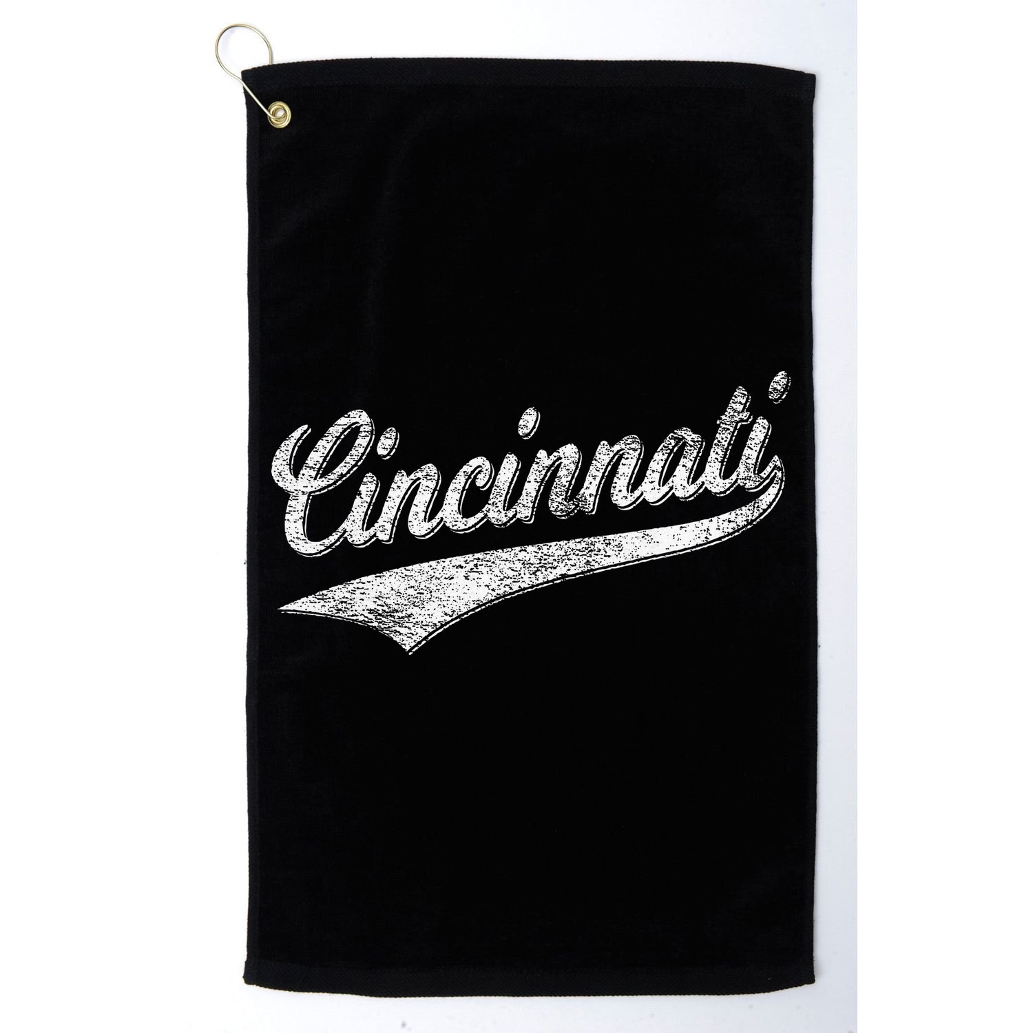 Cincinnati Ohio Retro Script Sports Jersey Flag Golf Towel