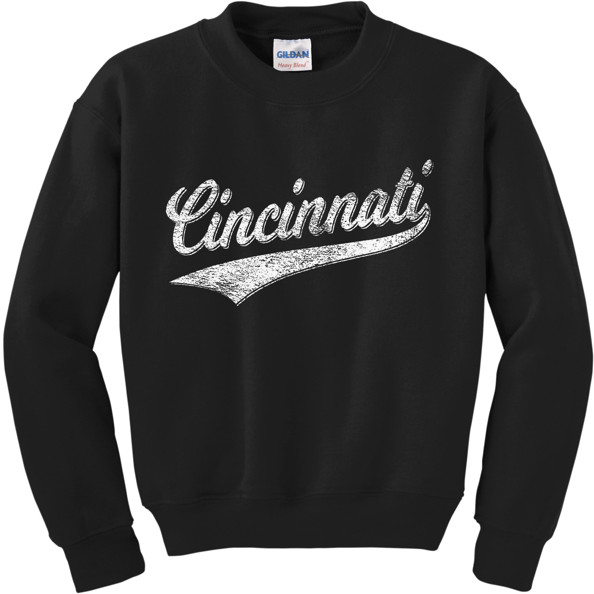 Cincinnati Ohio Retro Script Sports Jersey Flag Kids Sweatshirt