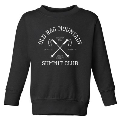 Climbed Old Rag Mountain Summit Club Hike Virginia Usa Toddler Sweatshirt