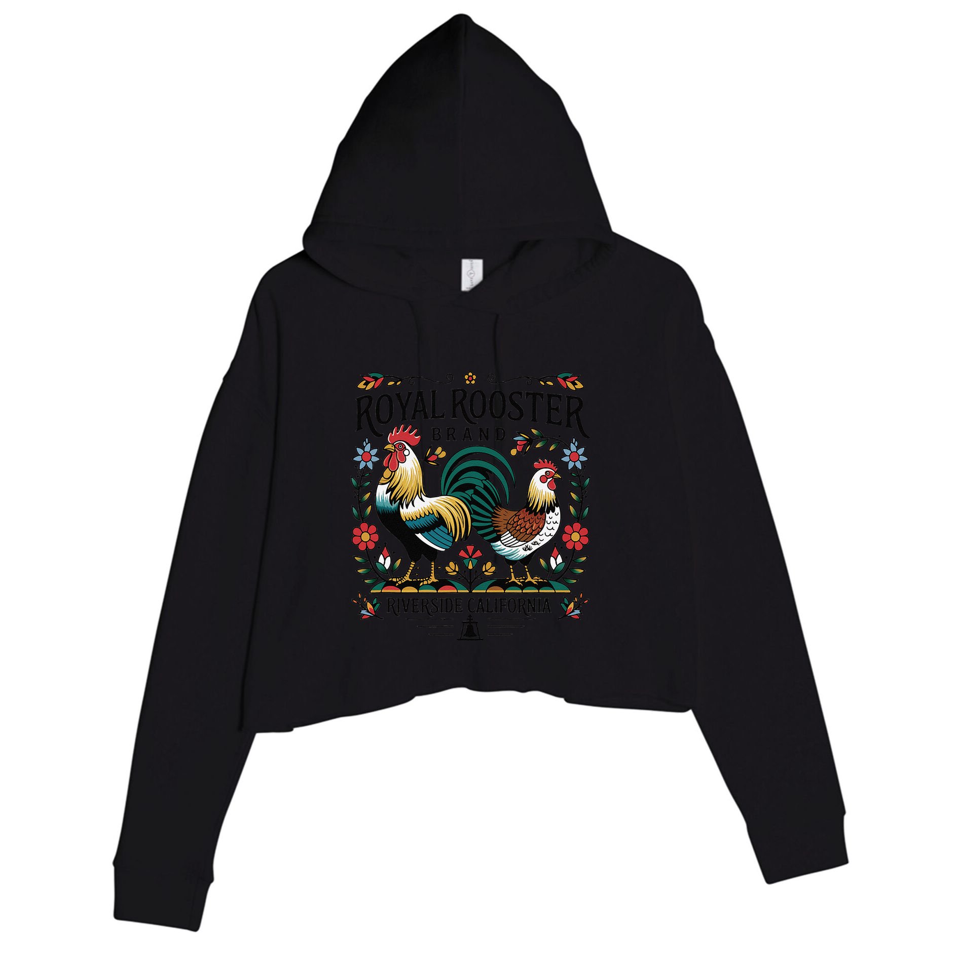 City Of Riverside California Royal Rooster Brand Crop Fleece Hoodie