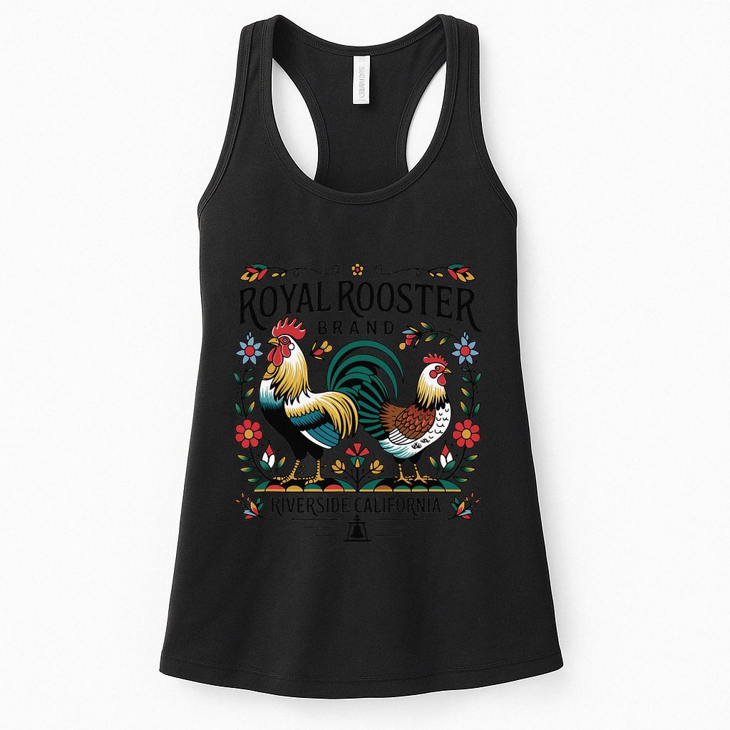 City Of Riverside California Royal Rooster Brand Womens Tank Top