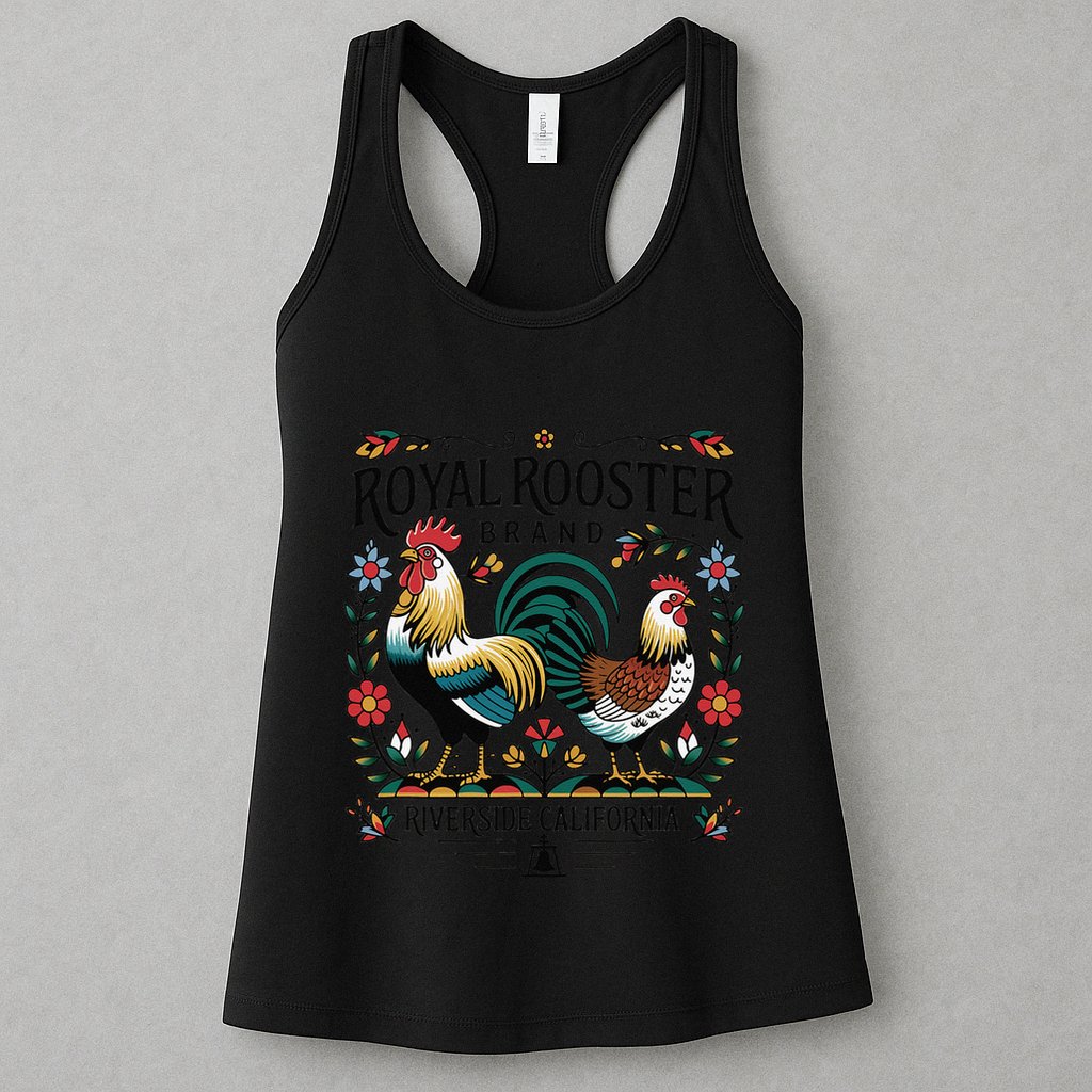 City Of Riverside California Royal Rooster Brand Womens Tank Top