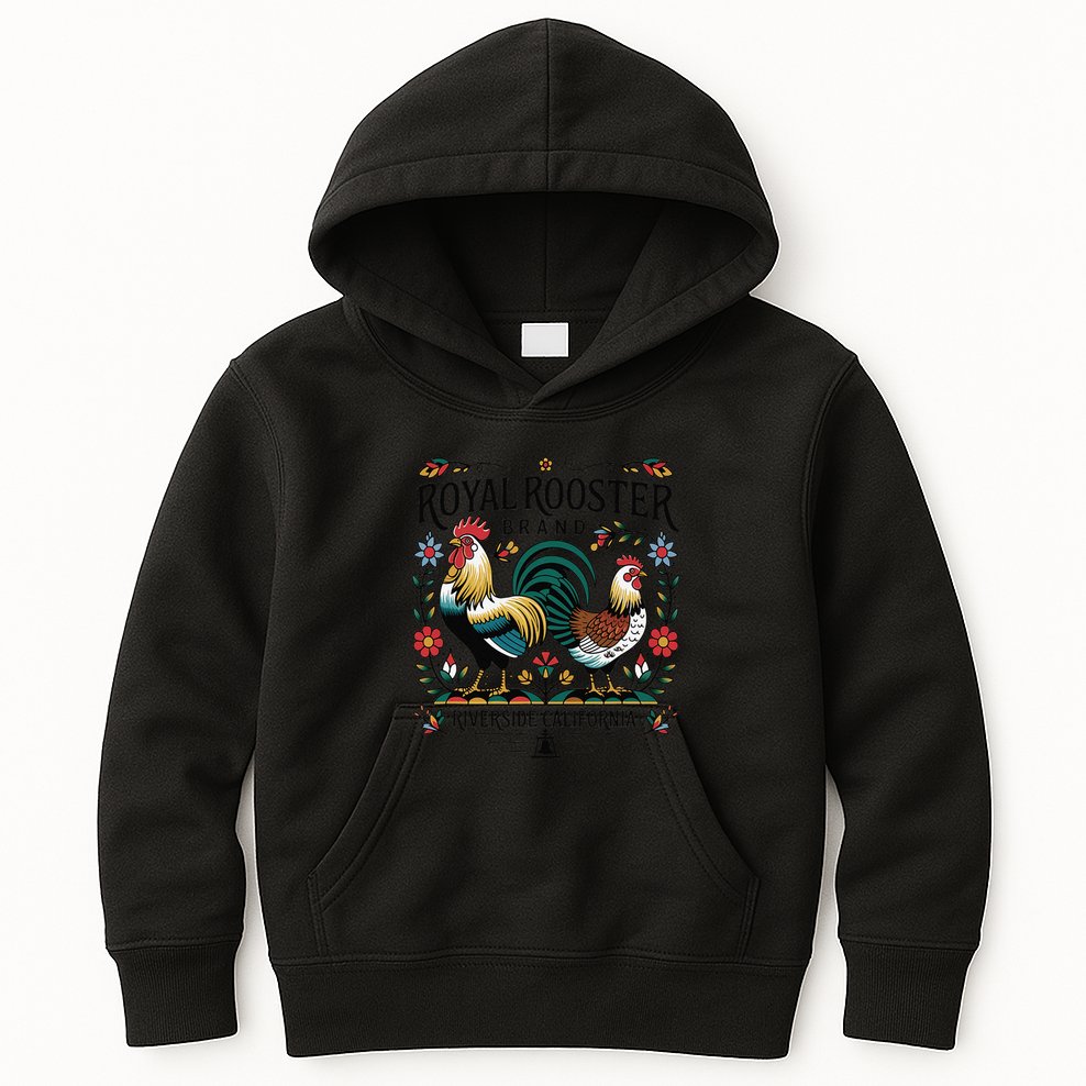 City Of Riverside California Royal Rooster Brand Kids Hoodie