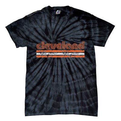 Cleveland Ohio Retro Vintage Weathered Tie-Dye T-Shirt