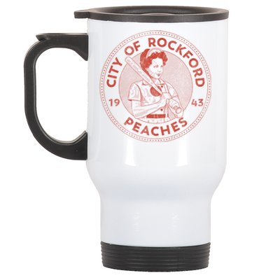 City Of Rockford Peaches Baseball Gift Stainless Steel Travel Mug